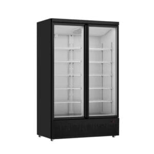 Thermaster LG-1000BGBM 1081L 2 Door Supermarket Fridge (Black)