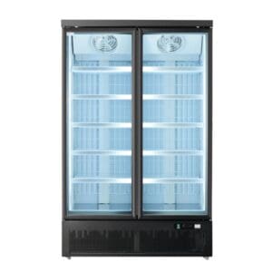 Thermaster LG-1000BGBMF 930L Double Glass Door Freezer (Black)