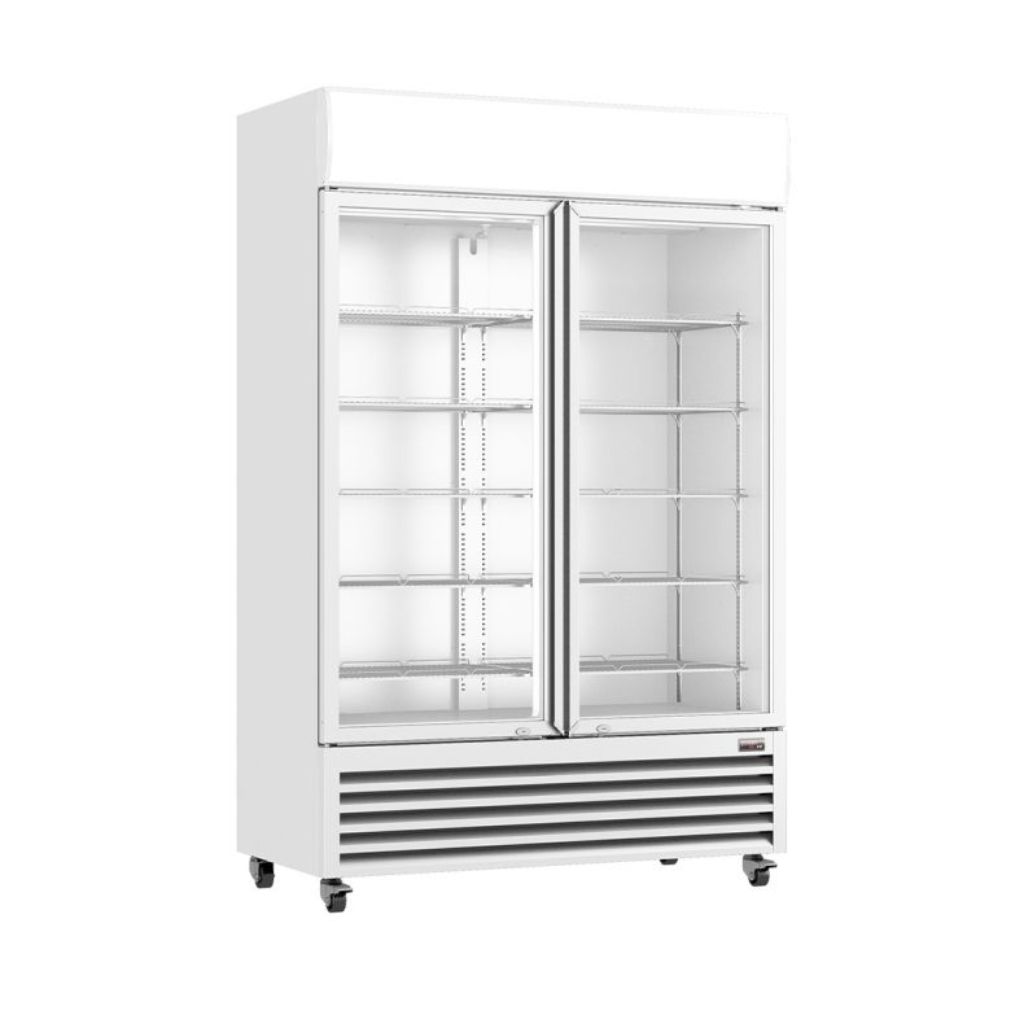 Thermaster 1200L 2 Door Upright Drink Fridge White, LG-1200P