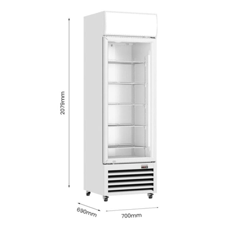 Single door upright display fridge