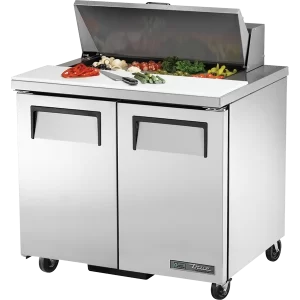 True Salad Prep Counter 2 door, TSSU-36-08-HC, commercial prep fridge for sale, salad prep fridge for sale, prep fridge for sale