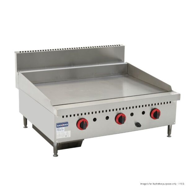 Gasmax Three burner Griddle Top with splashback surrounds, GG-36, GG-36LPG