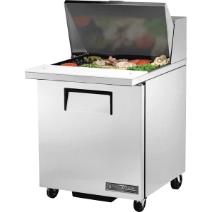 True Salad Prep Counter 1 door, 12x 1/6 Top Pans, TSSU-27-12M-C-HC