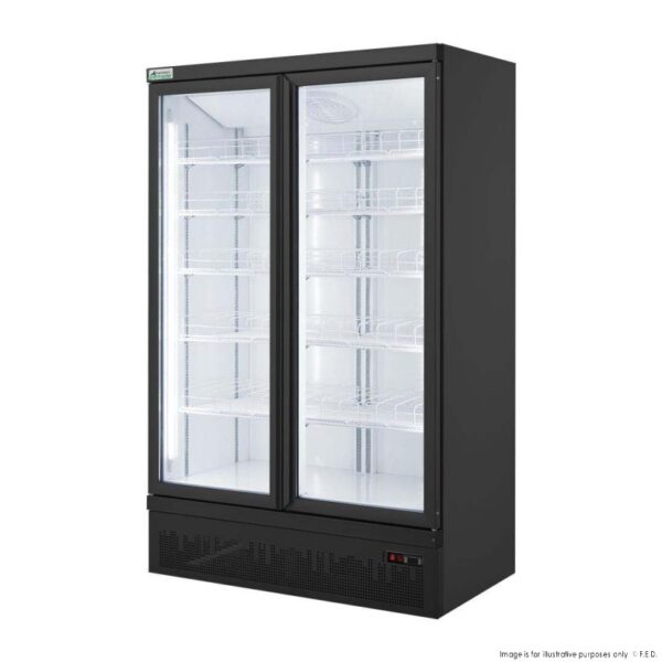 Thermaster 2 Door Supermarket Fridge, Black display fridge, LG-1000BGBM, LG-1000BGBMF, Thermaster 2 Door Supermarket freezer, black display freezer