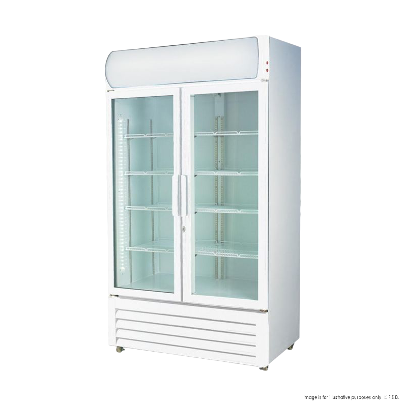 Thermaster 1000L 2 Door Upright Drink Fridge White, LG-1000P