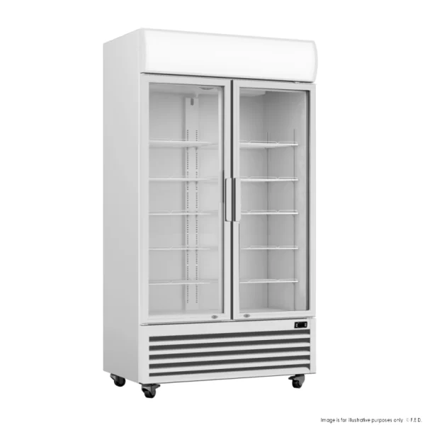 Thermaster 1200L 2 Door Upright Drink Fridge White, LG-1200P