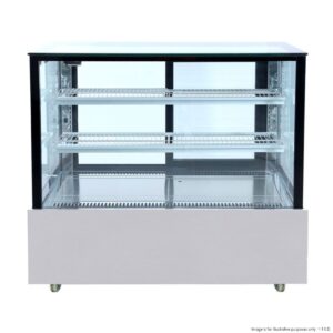 Bonvue Black Trim Square Glass Cake Display, SSU120-2XB, 1200mm wide cake display fridge for sale