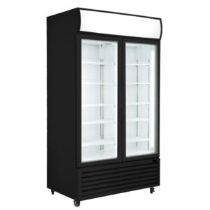 Thermaster 1000L 2 Door Upright Drink Fridge Black, LG-1000BP