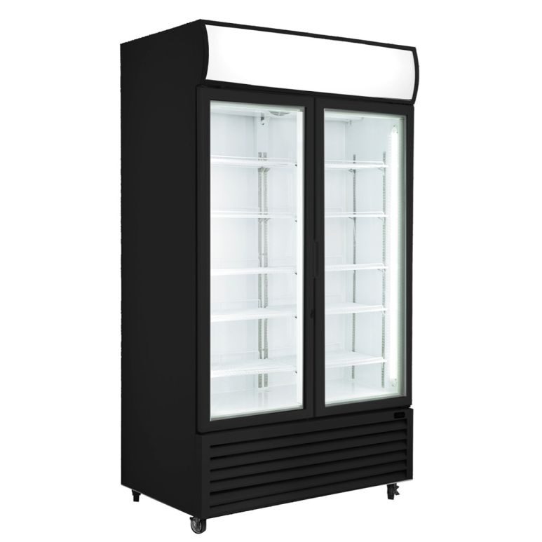 Thermaster 1000L 2 Door Upright Drink Fridge Black, LG-1000BP