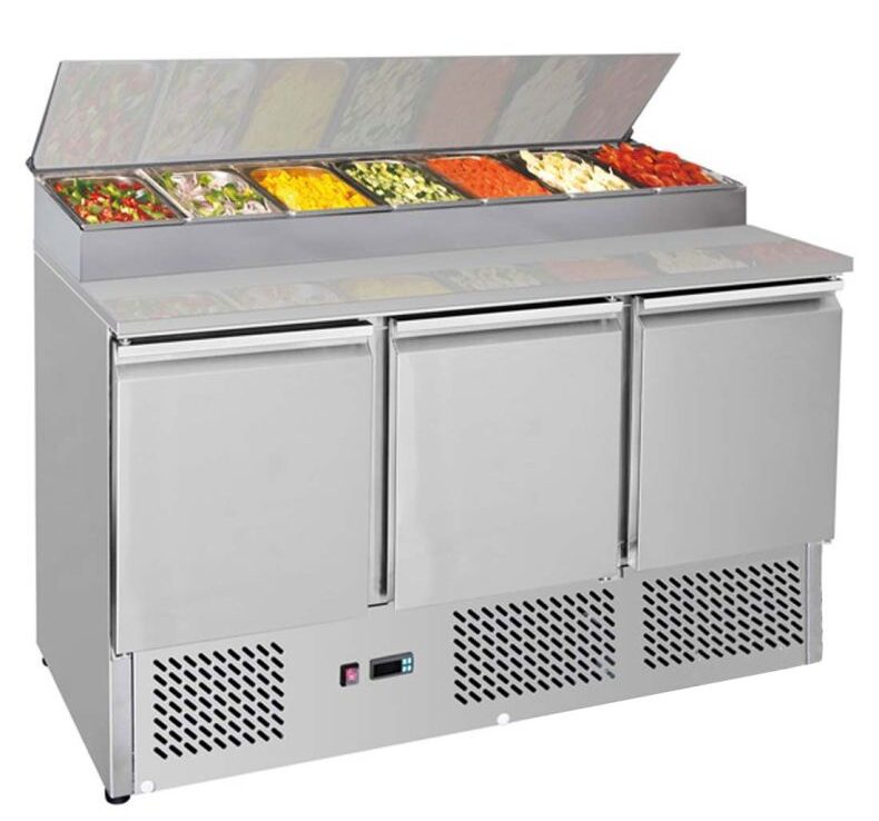 Thermaster Salad Prep Fridge with 3 doors 1/3 GN pan, GNS1300D