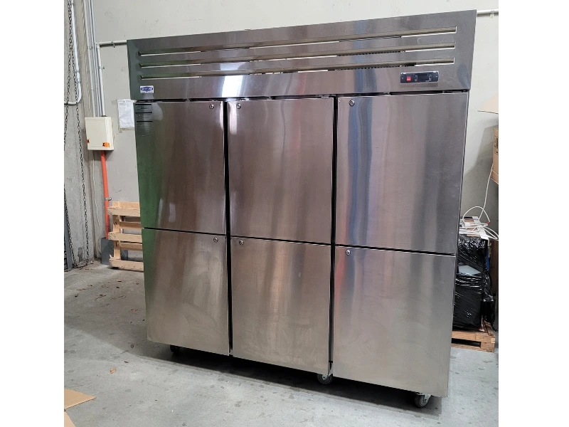 Used Upright Freezer Commercial 6 half Solid doors, HFT72-6