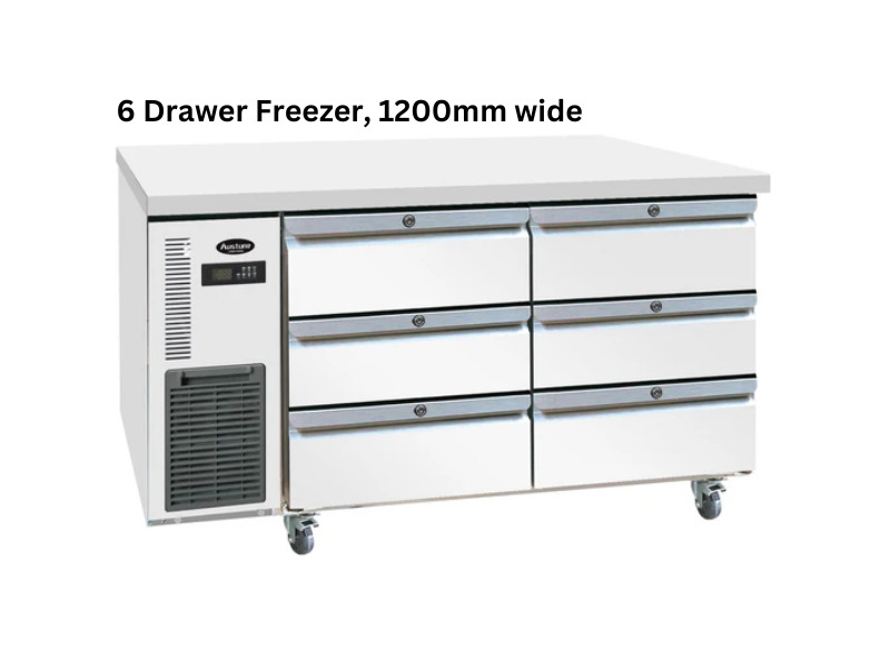 Austune Under Bench 6 Drawer Freezer, CUF120-3D-6