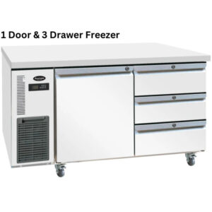 Austune Under Bench 1 Door 3 Drawer Freezer, CUF150-3D-3