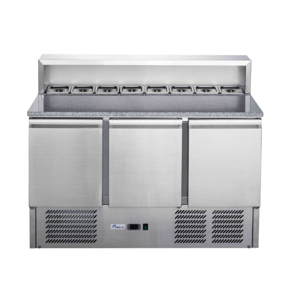 FED-X XGNS1300E Marble Top Salad Prep Fridge 3 Door