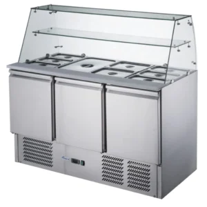 FED-X 3 Door Salad bar Fridge with glass top, XS903GC