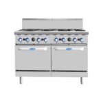 Cookrite AT80G8B-O-NG 8 Burner Gas Cooktop with Oven NG/LPG