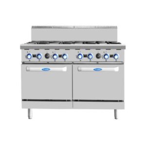 Cookrite AT80G8B-O-NG 8 Burner Gas Cooktop with Oven NG/LPG