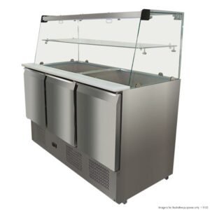 Thermaster 3 Door Compact Salad Bar Fridge, S903GC