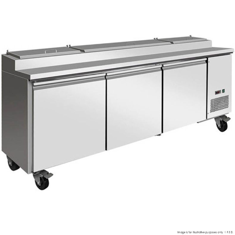 Thermaster 3 door Pizza Prep Bench Fridge, TPB2400