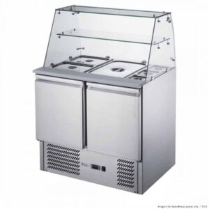 2 Door Salad Prep Fridge with Top Glass Surrounds, XS900GC