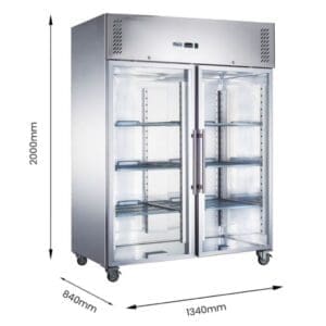 FED-X XURF1200G2V S/S Double Glass Door Upright Freezer 1236L