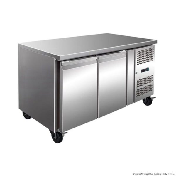 GN2100TN, Thermaster 2 Door Gastronorm Bench Fridge