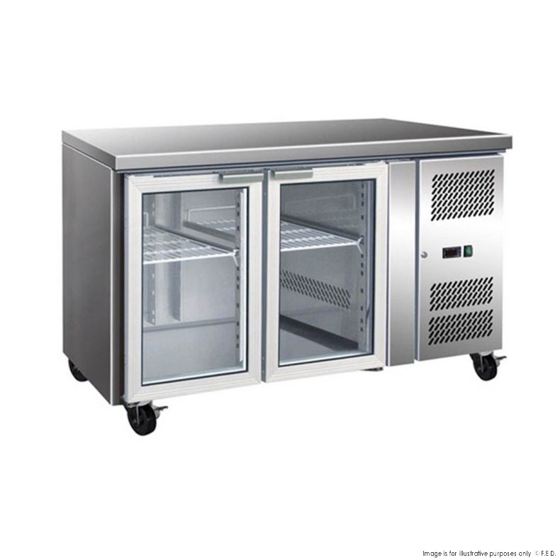 GN2100TNG, Thermaster 2 Glass Door Gastronorm Bench Fridge