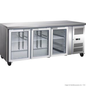 GN3100TNG, Thermaster 3 Glass Door Gastronorm Bench Fridge