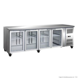 GN4100TNG, Thermaster 4 Glass Door Gastronorm Bench Fridge