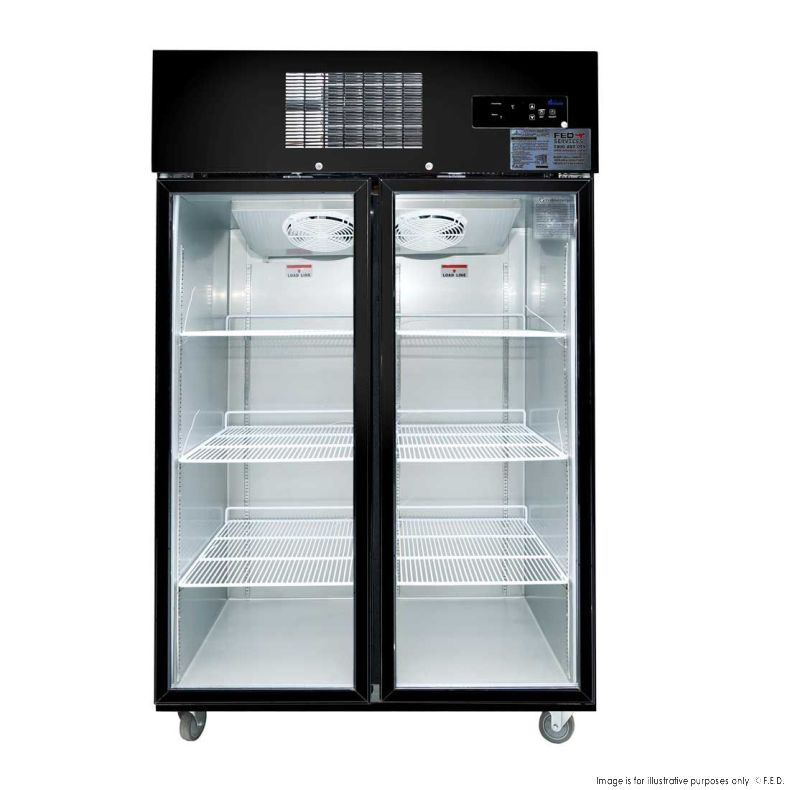 SUFG1000B, Thermaster Black Double Glass Door Upright Freezer