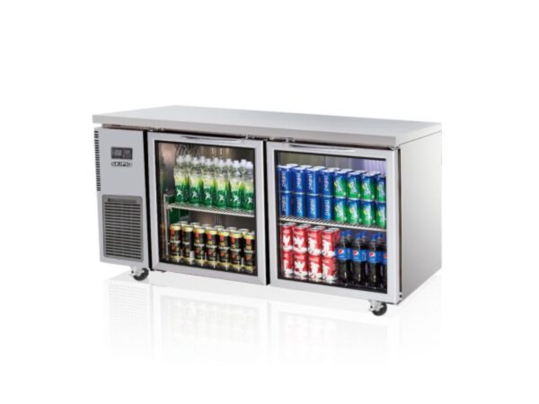 Skipio SGR15-2 Glass Door Under Counter Fridge - 2 Door