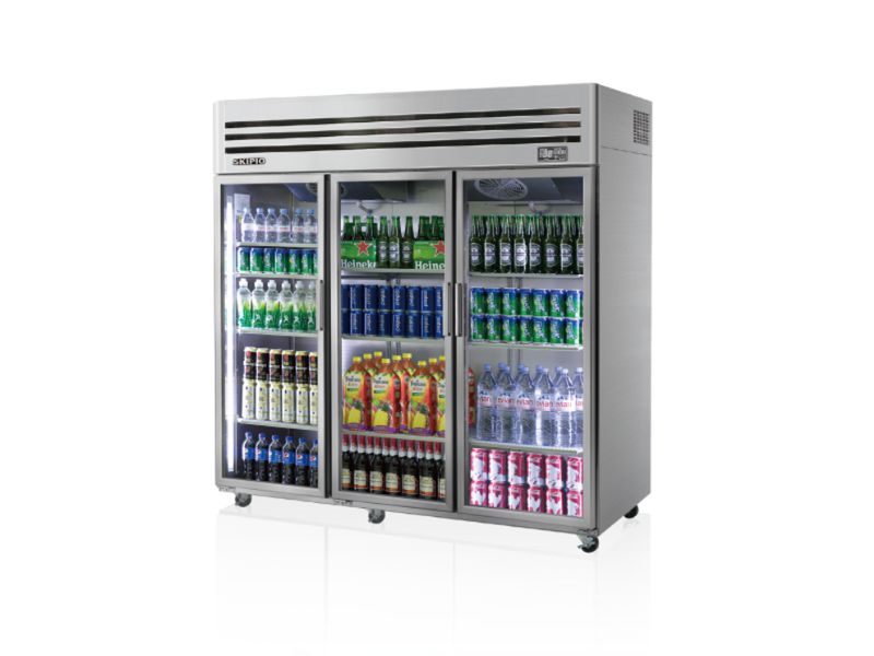 SRT65-3G, Skipio 3 Glass Door Upright Chiller 1876 Litre