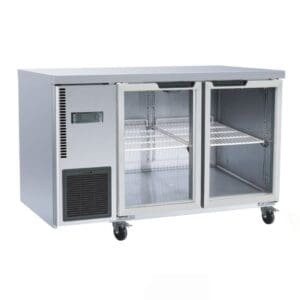 Thermaster Double Glass Door Bench Fridge TL1200TNG