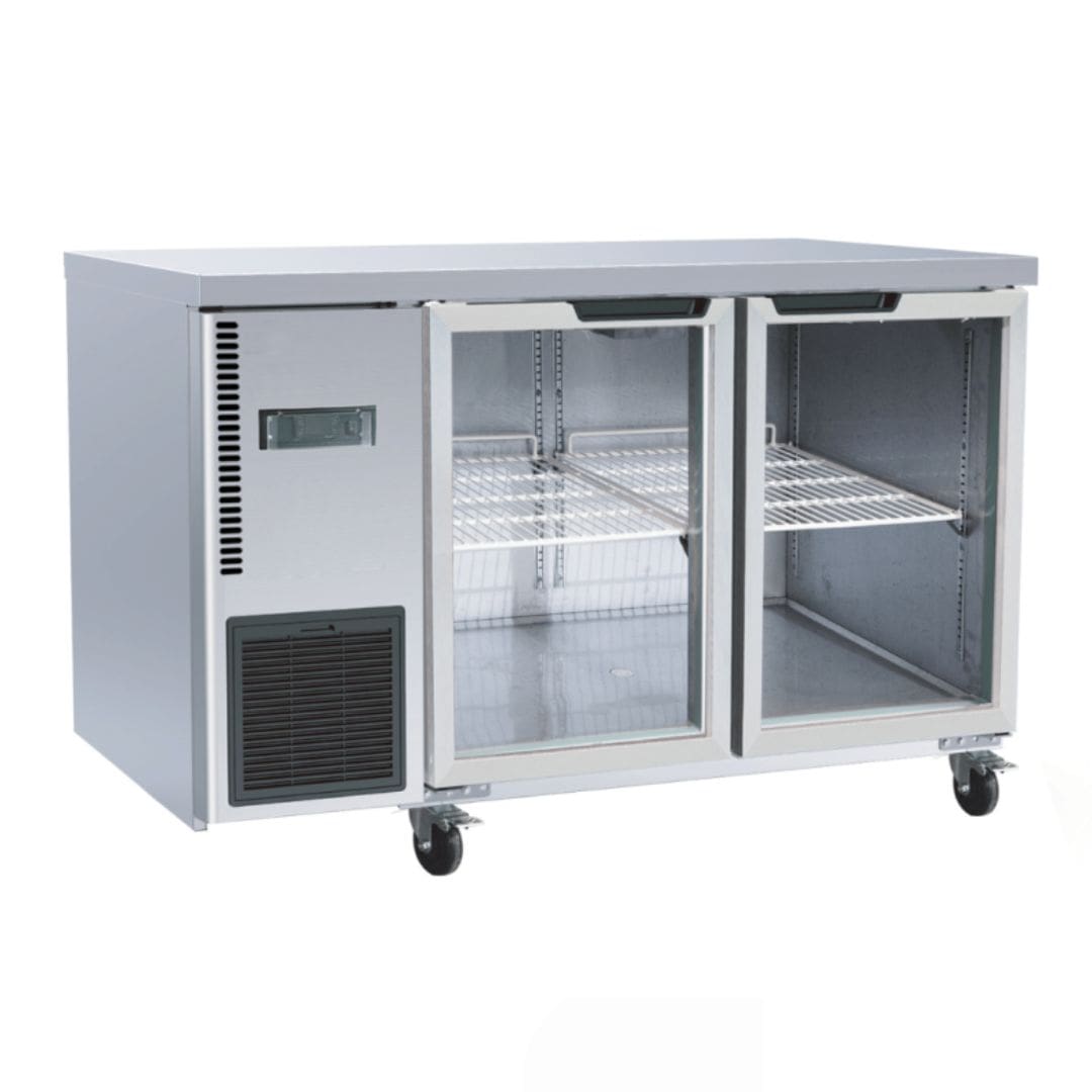 Thermaster Double Glass Door Bench Fridge TL1200TNG