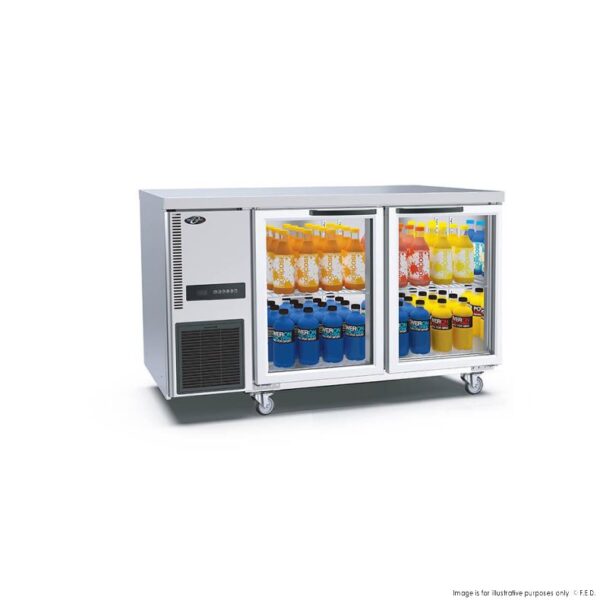 Thermaster TL1500TNG Glass Door Workbench Fridge 2 Door