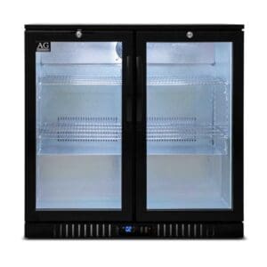 AG BEER2 2 Door mini Bar Fridge - Swing Door Black 220L