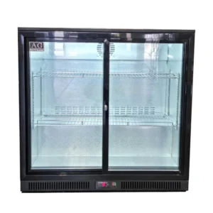 AG BEER2-SD Twin Sliding Door Bar Fridge - Black 220L