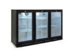 AG BEER3 Three Door Back Bar Fridge - Black Hinged Door 308L