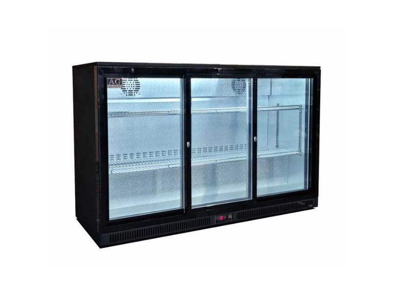 AG 3BBR-S 3 Sliding Door Black Bar Fridge