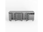 stainless steel commercial bar fridge with four glass Doors that fits under bench, AG GNX4100TNG