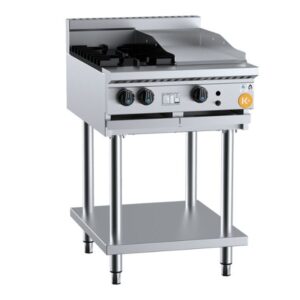 B+S Combination Two Open Burners & 300mm Grill Plate on Stand