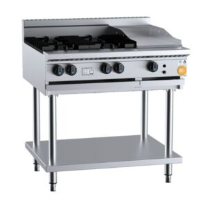 B+S Four Open Burners & 300mm Grill Plate on Stand KBT-SB4-GRP3