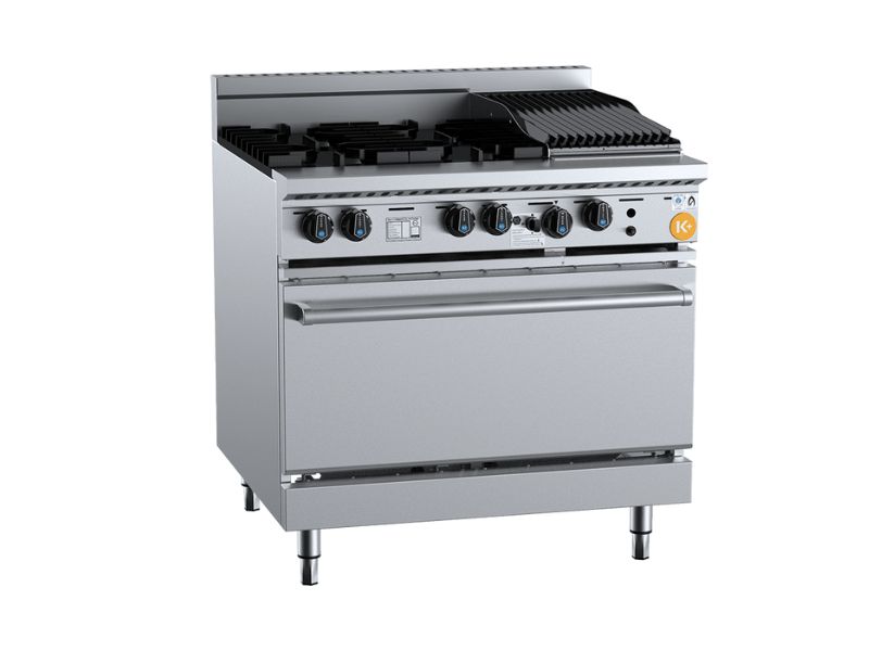 B+S Oven With Four Open Burners 300mm Char Broiler KOV-SB4-CBR3