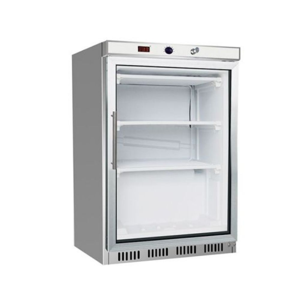 Thermaster HF200G S/S 140L Glass Door Bar Freezer