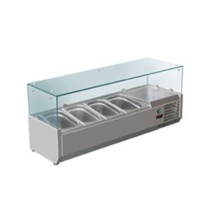 FED-X XVRX1200/380 Flat Glass Bench Top Salad Bar fridge 4 GN pans