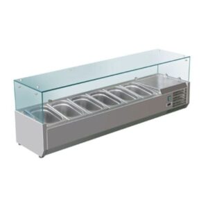 FED-X Flat Glass Refrigerated Salad Bar - XVRX1500/380 6 1/3 GN pan