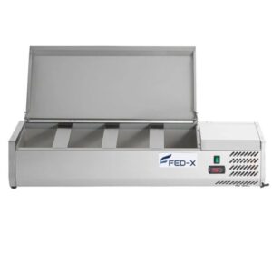 XVRX1200/380S FED-X Salad Bench with Stainless Steel Lid 1200