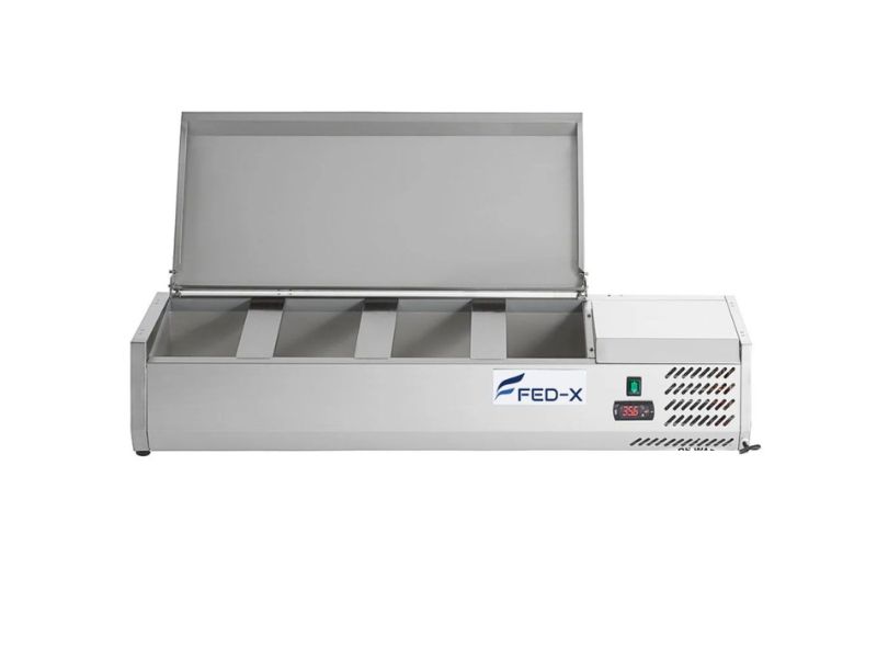 XVRX1200/380S FED-X Salad Bench with Stainless Steel Lid 1200