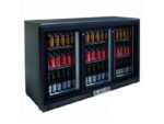 bar fridge in 900mm height with 3 sliding doors and black exterior, Thermaster SC316SD