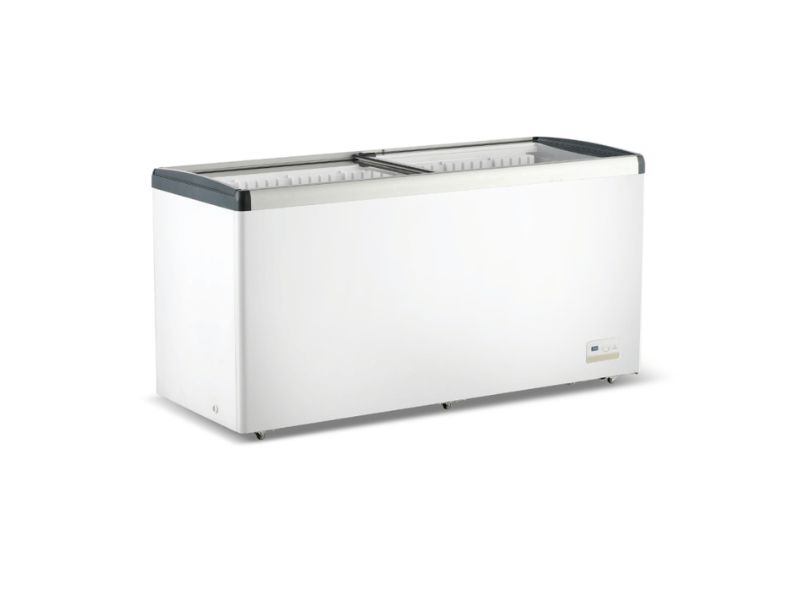 Thermaster WD516G Large Chest Freezer with Flat Glass Top - 516L